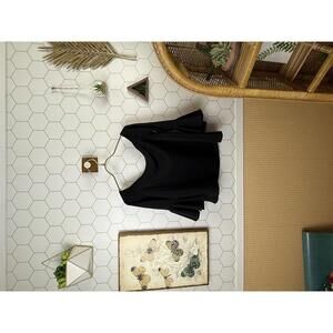 English Factory Black Off-The-Shoulder Bell Sleeve Blouse - Size - Small